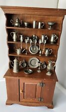 Franklin Mint Colonial American Pewter Miniature Collection Hutch Not Complete picture