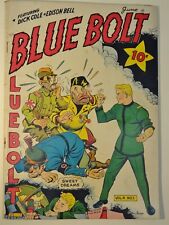 RARE WWII 1943 Blue Bolt Comics Vol 4 No 1 Anti Axis Cover Hitler Mussolini Tojo picture