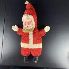 1874 Vintage 18” 50s Santa Claus Christmas Stuffed Figure Rubber Face Hands Feet picture