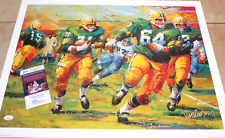 Signed 26x20 Litho Jim Taylor Jerry Kramer Green Bay Packers JSA Authentication picture