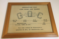 1950s Cold War Document Framed Observation Post Code Name & Number picture