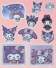 Sanrio Kuromi & My Melody Sticker & Flake Seal Lot 26 pcs Kawaii Pink Purple picture