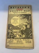 Vintage Metsker's Map of GRANT County Oregon C1960s picture