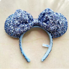 Tokyo Disney Parks Blue Sequins Bow Ears Anniversary Minnie Mouse Headband 2023 picture
