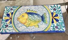 Vintage Italian Ceramic Hand Painted Tile of a Fish Vietri picture