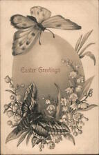 Easter Eggs 1909 Easter Greetings Postcard 1c stamp Vintage Post Card picture