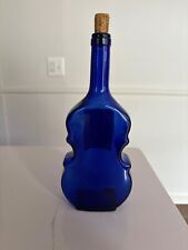 Vtg Glass Bottle cobalt Colored Glass Violin Cello Viola Fiddle - 9.75