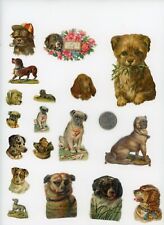 1880's Dogs Lot of 18 Die Cut Victorian Scrap X396 picture