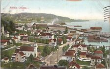 Lithograph Astoria Oregon Birdseye Town View early 1900s picture