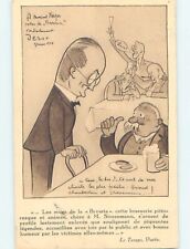 1932 comic signed MAN COMPLAINS TO RESTAURANT WAITER IN PARIS FRANCE HL8398 picture