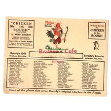 Postcard Bratton's Cafe Arizona Chicken in the Rough Advertising picture