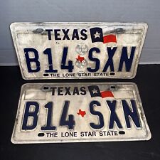 Pair of The Lone Star State License Plate Expired B14 SXN Wall Art Man Cave picture