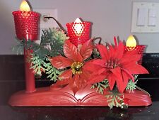 Mid Century Christmas Plastic Candleabra Decor Electric Lamp picture