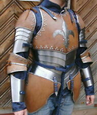 16GA SCA Steel Medieval Half Body Lady Armor Suit Leather Punched Cuirass LARP picture