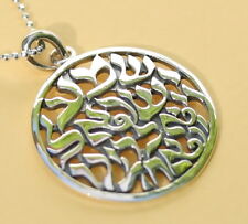 Stylish Shema Israel Pendant Necklace Sterling Silver Shma Yisrael Jewish Prayer picture
