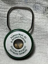 Vintage Key Ring Fob AGP Ag Processing Midwest Soybean Farmer loose seeds inside picture