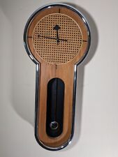 Rare Howard Miller by Arthur Umanoff 8Day Wooden Wall Clock Rattan Face Pendulum picture