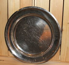 Vintage round metal platter serving tray picture
