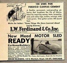 1937 Print Ad Mead Gliders Motor Sled Outboard Boat Kits Chicago,IL picture