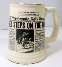 Vintage NASA NEIL ARMSTRONG STEPS ON THE MOON Headlines Newspaper Ceramic Mug picture