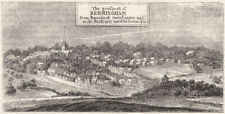 WARCS. View of ancient Birmingham 1845 old antique vintage print picture picture