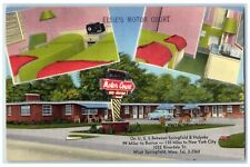 1960 Elsie's Motor Court Restaurant Classic Cars West Springfield MA Postcard picture