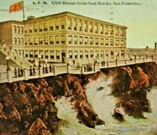 Vintage San Francisco Ca. Postcard Cliff House at Seal Rocks Linen Post Card picture