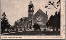 Vintage OWATONNA, Minnesota Postcard PILLSBURY ACADEMY School View 1908 Cancel picture