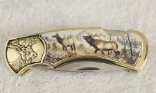 Franklin Mint Collector Knife. Wildlife Series. ELK. RARE. Original Case. Unused picture