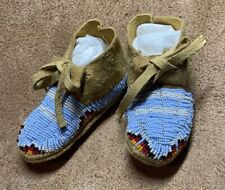 One Beautiful Pair Native American Lakota Sioux Beaded Baby Moccasins picture