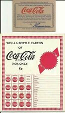 Coca Cola Punch Board & Old Advertising Free Coke Card picture