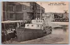 Postcard Gospel Ship Sunbeam, Built at Damariscotta, Maine winter ice C38 picture
