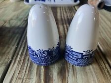 Churchill Blue Willow Ceramic Salt and Pepper Shakers picture