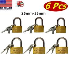 6 Pcs Small Metal Padlock 25mm-35mm Mini Brass Lock With Different Keys picture