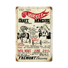 Vintage Style Metal Sign Snake Vs Mongoose 12 x 18 picture