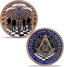 Masonic Challenge Coin Freemason Commemorative Coin Blue Lodge Brotherhood Gifts picture