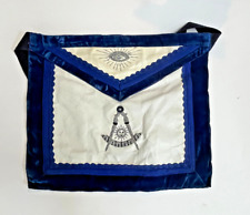 Vintage Masonic Master Apron Embroidered leather and velvet 1968 pre-owned picture
