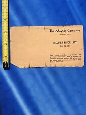 VTG Early 20 Century The Maytag Company Ironer Price List Paper picture