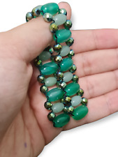 Chotki - Flip Rosary  'Lizard' Natural green agate genstone beads Handmade 18 CM picture