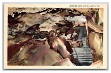 Kutztown PA Pennsylvania Crystal Cave Interior Scenic View Linen Postcard picture