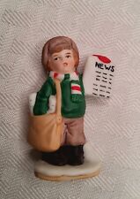 1987 Lefton Colonial Village  Boy Sellingcnews Papers Figurine  #06545  2 In. picture