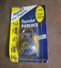 Vintage Blue Slaymaker Padlock Combination Lock in Original Package picture