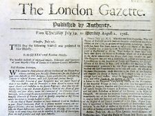 Original 315 year old London Gazette newspaper from 1708 GREAT BRITAIN England picture