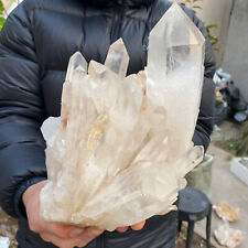 12lb Large Natural clear White Quartz Crystal Cluster Rough Healing Specimen picture