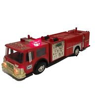 VINTAGE 1986 RARE GOLD GRILLE HESS RED FIRE TRUCK COIN BANK LIGHTS UP NO LADDER  picture