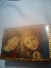 Vintage Italy Gilt Gold Wooden Dresser Box picture