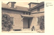 Amana Society IA Woman Sits on Bench in Back Yard of Her Home~RPPC c1940 picture