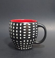 Starbucks 2008 Mug New Bone China Black & White Dots Red Interior picture