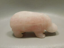 Hippopotamus Figurine Rose Quartz Small Collectible Animal Pink #O379 picture