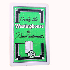 Vintage Westinghouse Refrigerator Single Playing Card Swap Dual Automatic 1920s picture